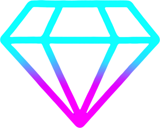 Neon diamond.
In-Game asset.  2d.  High contrast.  No shadows