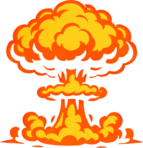 explosion nuclear.
In-Game asset.  2d.  High contrast.  No shadows