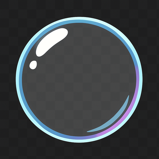 A Transparent bubble.
In-Game asset.  High contrast.  No shadows. 2D