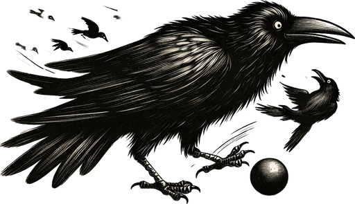 a pergament with a raven hit by a snowball on the top. At the bottom is the text: "Ravens may be naughty to deserve a snowball, but you should know, Ravens never forget!"