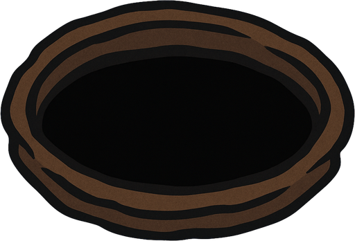 A hole.
In-Game asset.  2d.  High contrast.  No shadows