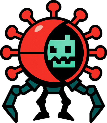 robot virüs.
In-Game asset.  2d.  High contrast.  No shadows