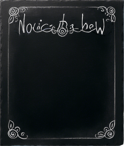 Text "NOVICE BREW" in chalk, handwritten