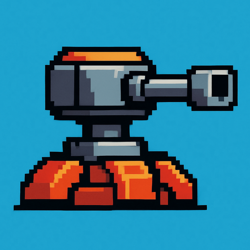 Turret pixel.
In-Game asset.  2d.  High contrast.  No shadows