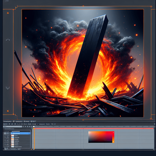 fire explode with piece of black steel.
Single Game Texture.  In-Game asset.  2d.  Blank background.  High contrast.  No shadows