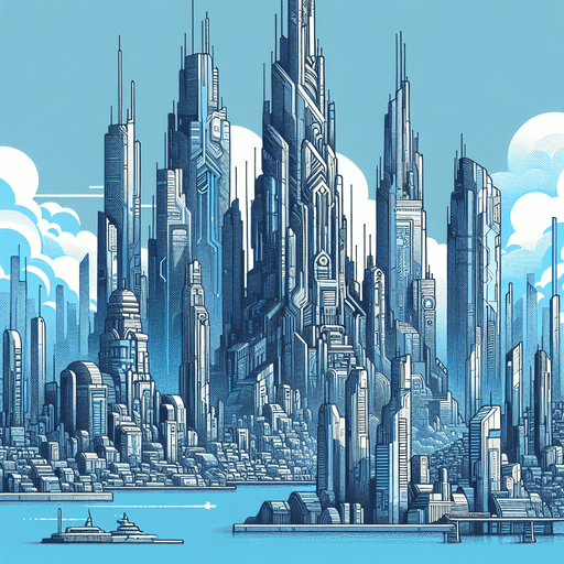 quite empty blue sky day 2D fantasy scifi future majapahit kingdom metro city skycraper
Single Game Texture.  In-Game asset.  2d.  Blank background.  High contrast.  No shadows