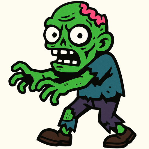 Zombie.
In-Game asset.  2d.  High contrast.  No shadows