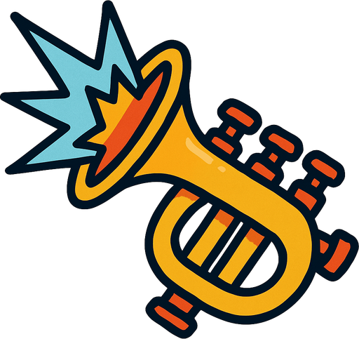 Trompeta de choque.
In-Game asset.  2d.  High contrast.  No shadows