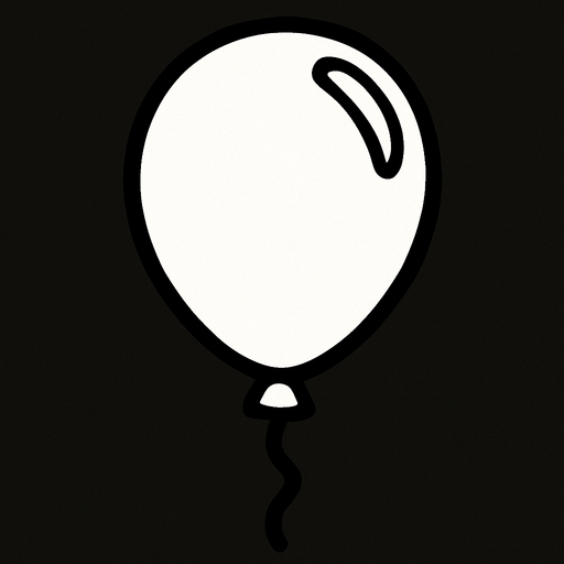 white balloon.
In-Game asset.  2d.  High contrast.  No shadows