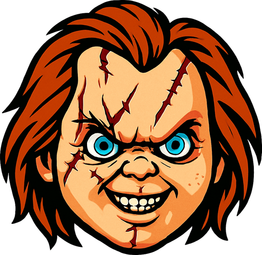chucky head.
In-Game asset.  2d.  High contrast.  No shadows