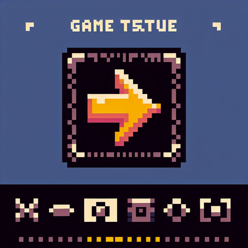 button with an arrow, 8bit pixelart.
Single Game Texture. In-Game asset. 2d. Blank background. High contrast. No shadows.
