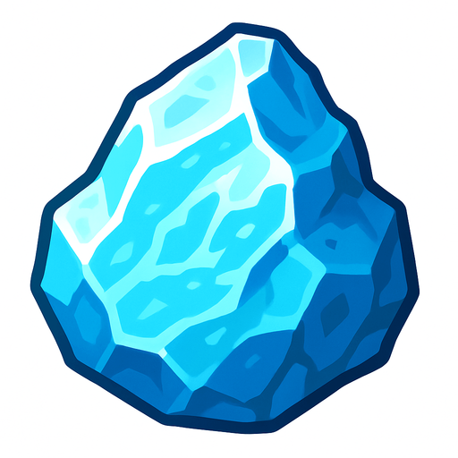 Pierre élément glace.
In-Game asset.  2d.  High contrast.  No shadows