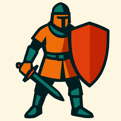 solider with shield in hand.
In-Game asset.  2d.  High contrast.  No shadows