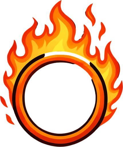 Cerceau enflammé.
In-Game asset.  2d.  High contrast.  No shadows