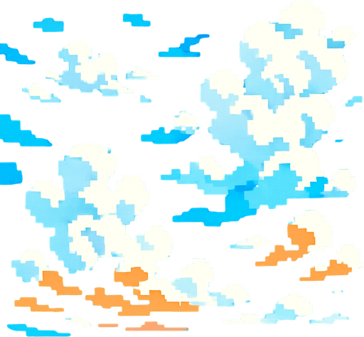 a beautiful sky. pixel
In-Game asset.  2d.  High contrast.  No shadows