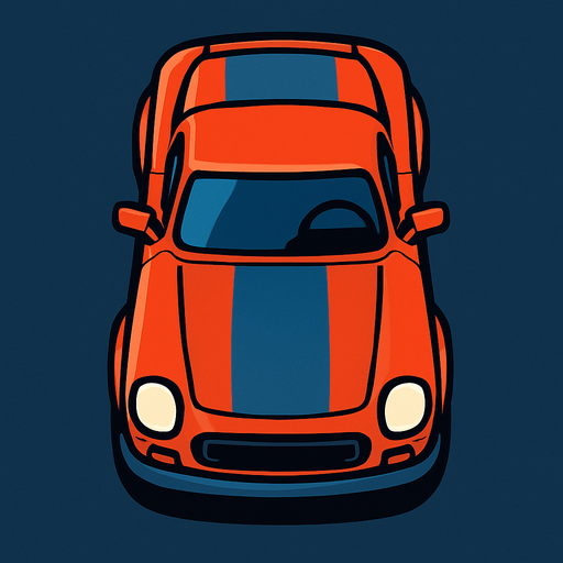top view car.
In-Game asset.  2d.  High contrast.  No shadows