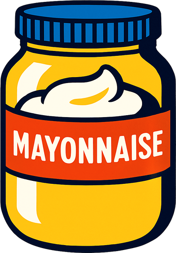 mayonnaise.
2d.  High contrast.  No shadows
