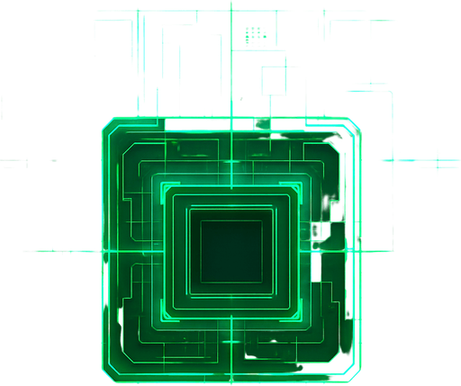 Pack top square of tower facing the screen to use it as a grid. future. seen from above. Cyberpunk. abstract. HD colors. green color.