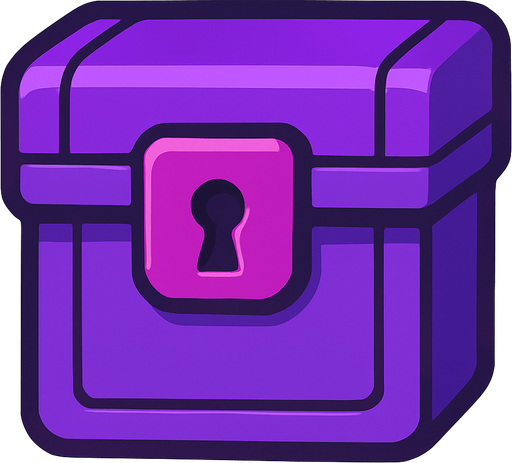 Purple box.
In-Game asset.  2d.  High contrast.  No shadows