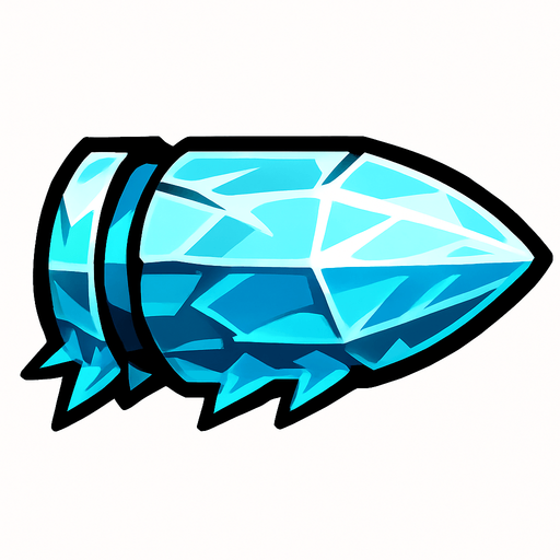 ice bullet.
In-Game asset.  2d.  High contrast.  No shadows