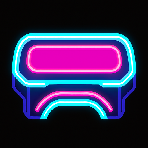 I want a neon sci-fi styled arkanoid paddle image for my 2d game.
In-Game asset.  2d.  High contrast.  No shadows