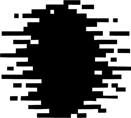 Un glitch negro.
In-Game asset.  2d.  High contrast.  No shadows. Píxel art