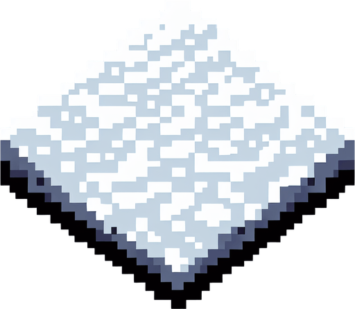 snowy ground image pixalated 2D Single Game Texture. In-Game asset. 2d. Blank background. High contrast. No shadows.
