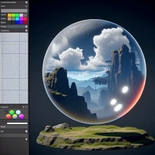 прозрачный пузырь воздуха.
Single Game Texture.  In-Game asset.  2d.  Blank background.  High contrast.  No shadows
