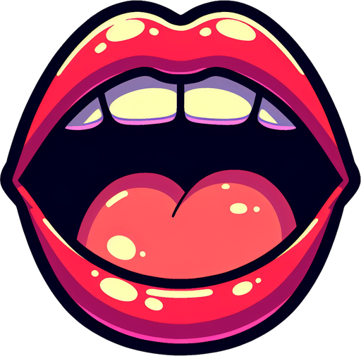 cartoon open mouth.
Single Game Texture.  In-Game asset.  2d.  Blank background.  High contrast.  No shadows