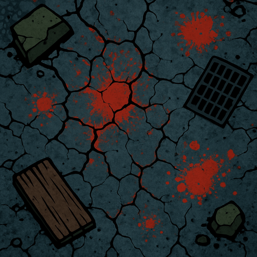 A top view background for a zombie game.
In-Game asset.  2d.  High contrast.  No shadows