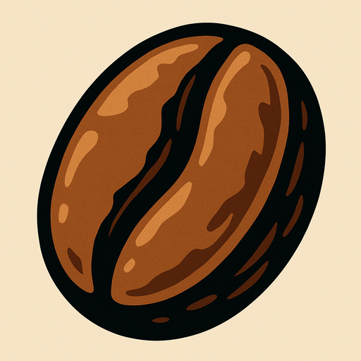 espresso bean.
In-Game asset.  2d.  High contrast.  No shadows