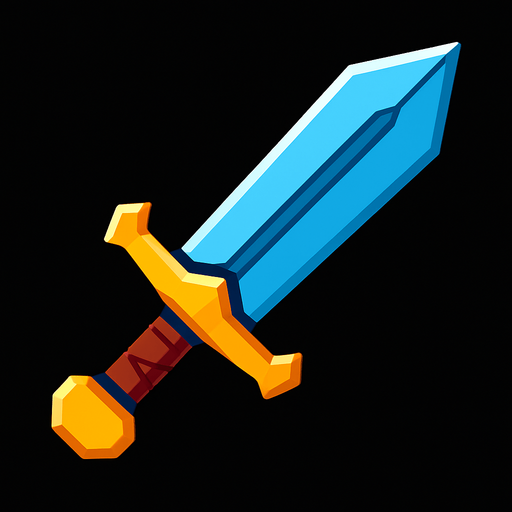 Sword.
In-Game asset.  2d.  High contrast.  No shadows
