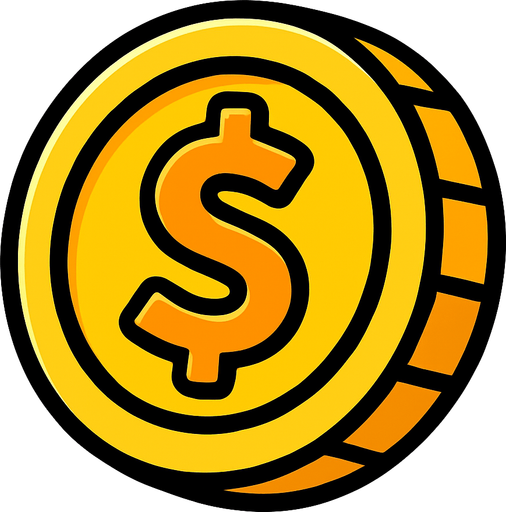 Coin.
In-Game asset.  2d.  High contrast.  No shadows