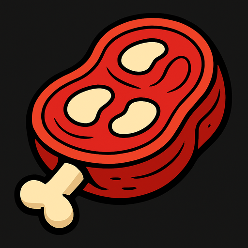 meat.
In-Game asset.  2d.  High contrast.  No shadows