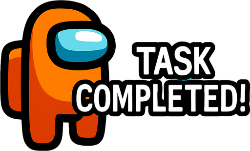 taskCompleted among us.
In-Game asset.  2d.  High contrast.  No shadows