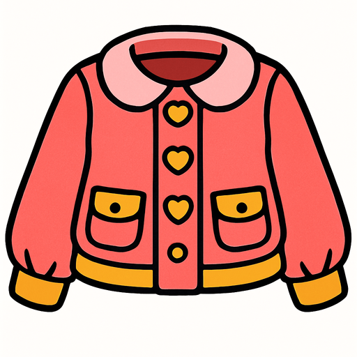 cute designer jacket top view..
In-Game asset.  2d.  High contrast.  No shadows