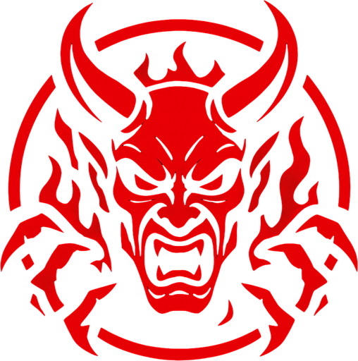 attack red black hell a round.
In-Game asset.  2d.  High contrast.  No shadows