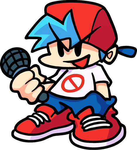 FNF bf.
In-Game asset.  2d.  High contrast.  No shadows