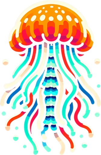 Jellyfish.
Single Game Texture.  In-Game asset.  2d.  Blank background.  High contrast.  No shadows
