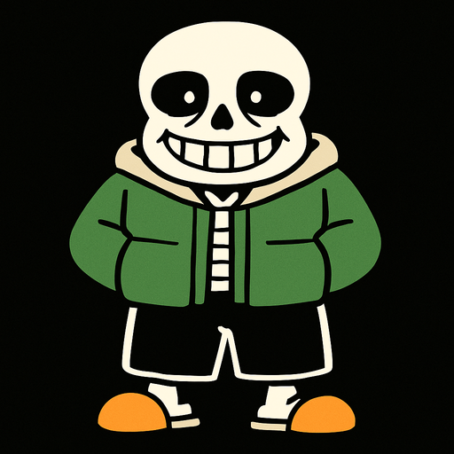 Sans pintado de color verde.
In-Game asset.  2d.  High contrast.  No shadows