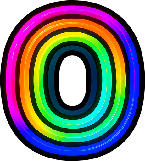 O.
In-Game asset.  2d.  High contrast.  No shadows. NEON. GÖKKUŞAĞI