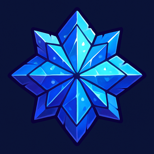 Cristal magico visto desde arriba.
In-Game asset.  2d.  High contrast.  No shadows