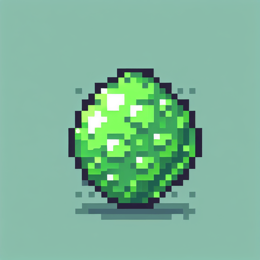 Genera un tipo de gas de color verde que este en pixel art.
Single Game Texture.  In-Game asset.  2d.  Blank background.  High contrast.  No shadows