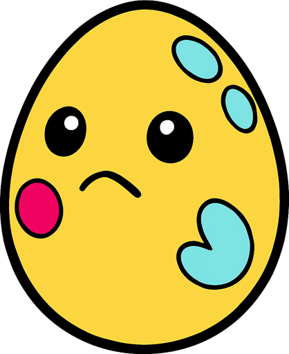 Digi huevo con el patron clasico de Puyomon.
In-Game asset.  2d.  High contrast.  No shadows