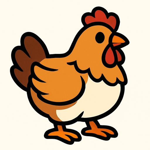 chicken.
In-Game asset.  2d.  High contrast.  No shadows