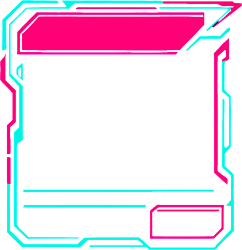 Empty cyberpunk style storybox design in which it's size enable song cover, difficulty level and song description to be added in the storybox.
In-Game asset.  2d.  High contrast.  No shadows