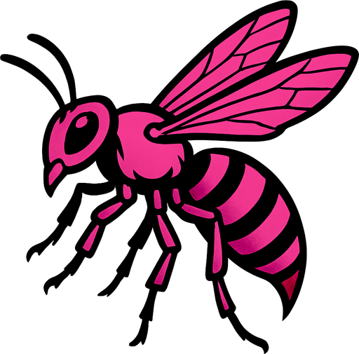 Guêpe rose.
In-Game asset.  2d.  High contrast.  No shadows