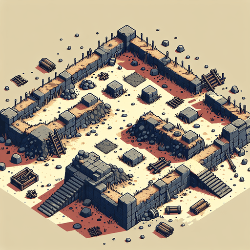 Battle ground.
Single Game Texture. In-Game asset. 2d. Blank background. High contrast. No shadows.