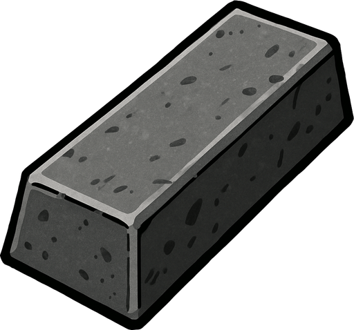 gray iron bar.
In-Game asset.  High contrast.  No shadows