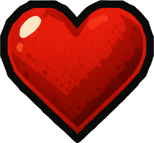 Un corazón rojo.
In-Game asset.  2d.  High contrast